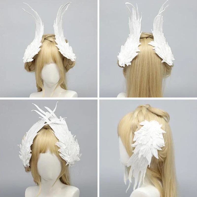 Lolita Feather Angel Wings Hair Clip Barrette Angel Wing Hairpin Lolita Anime Cosplay Hair Accessories Halloween Party Headwear