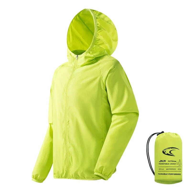 LNGXO Men's Women's Waterproof Hiking Jacket Quick Dry Sun Protection Windbreaker Camping Hunting Climbing Outdoor Rain Coat
