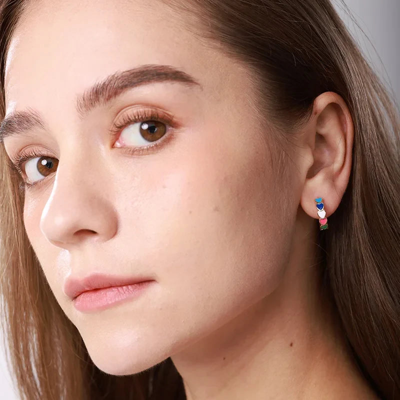 Stainless Steel Heart Earrings for Women Waterproof Gold Color Earrings 2025 Trend Aesthetic Ear Piercing Jewelry Wedding Gifts