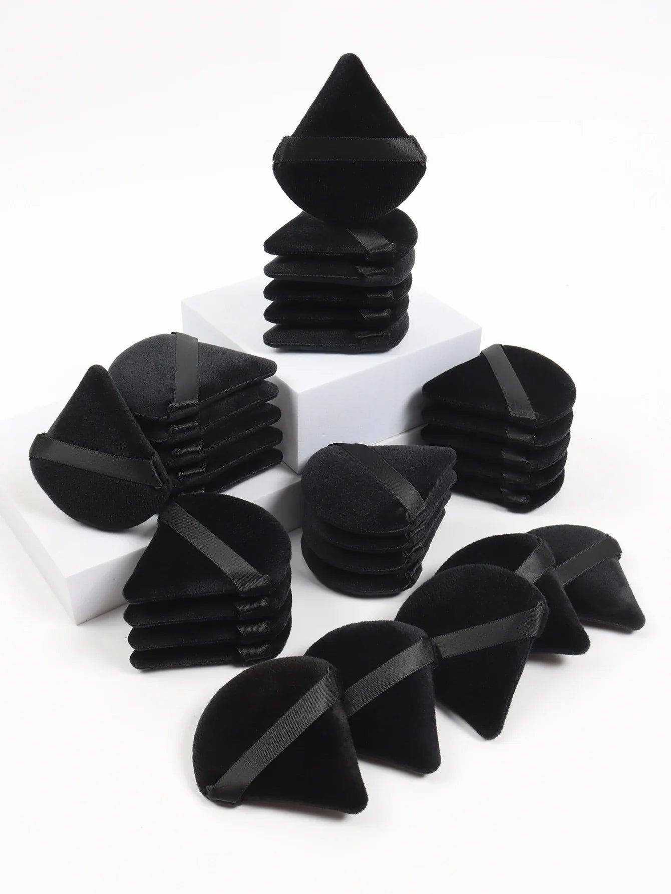 Black Triangle Powder Puff Facial Makeup Sponge Soft Velvet Cosmetics Puff Mixer Beauty Foundation Make-Up Sponge Makeup Access