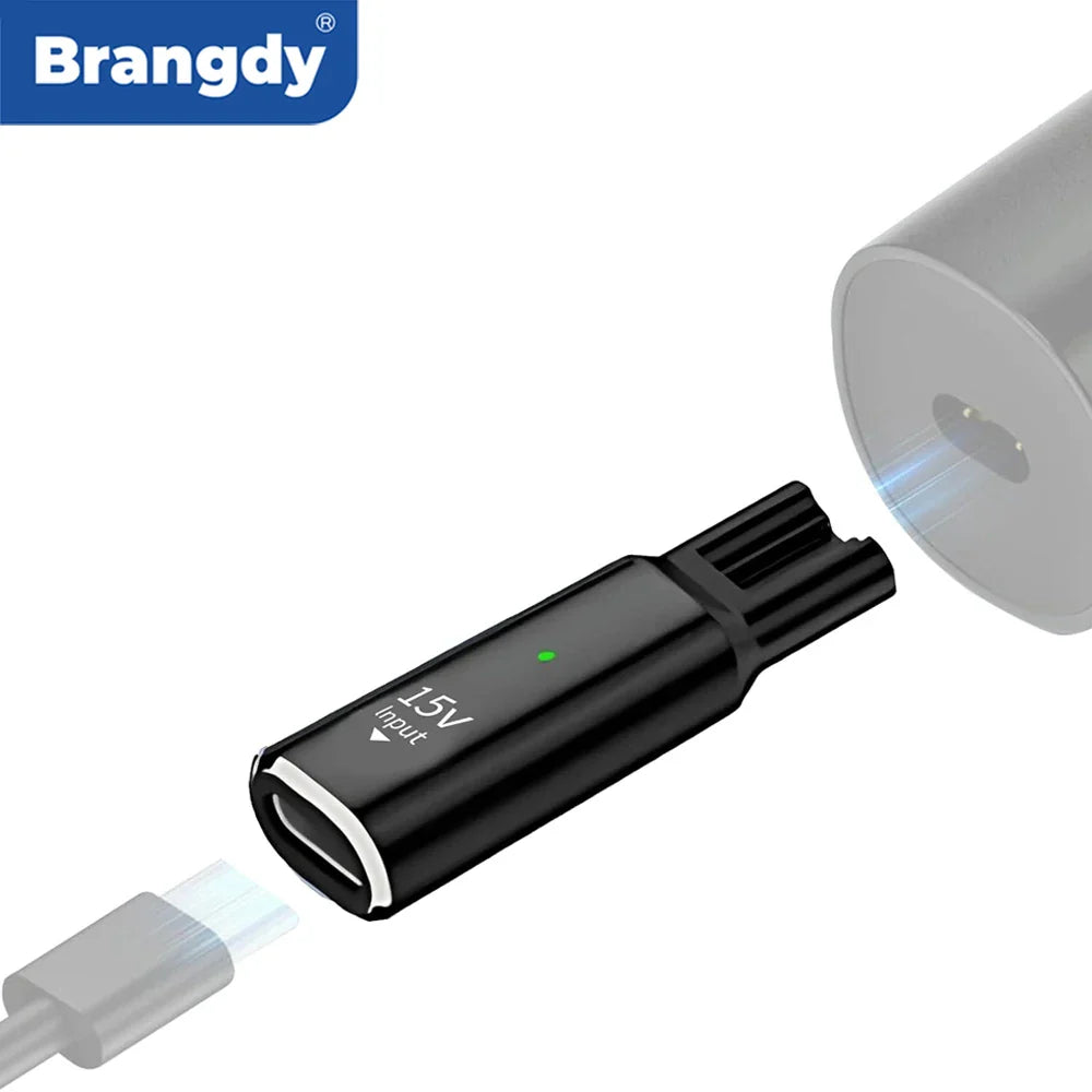 Brangdy 15V HQ8505 Type-C Shaver Adapter Charging Converter for Philips OneBlade QP6510 QP6520 QP6530 Electric Beard Trimmer