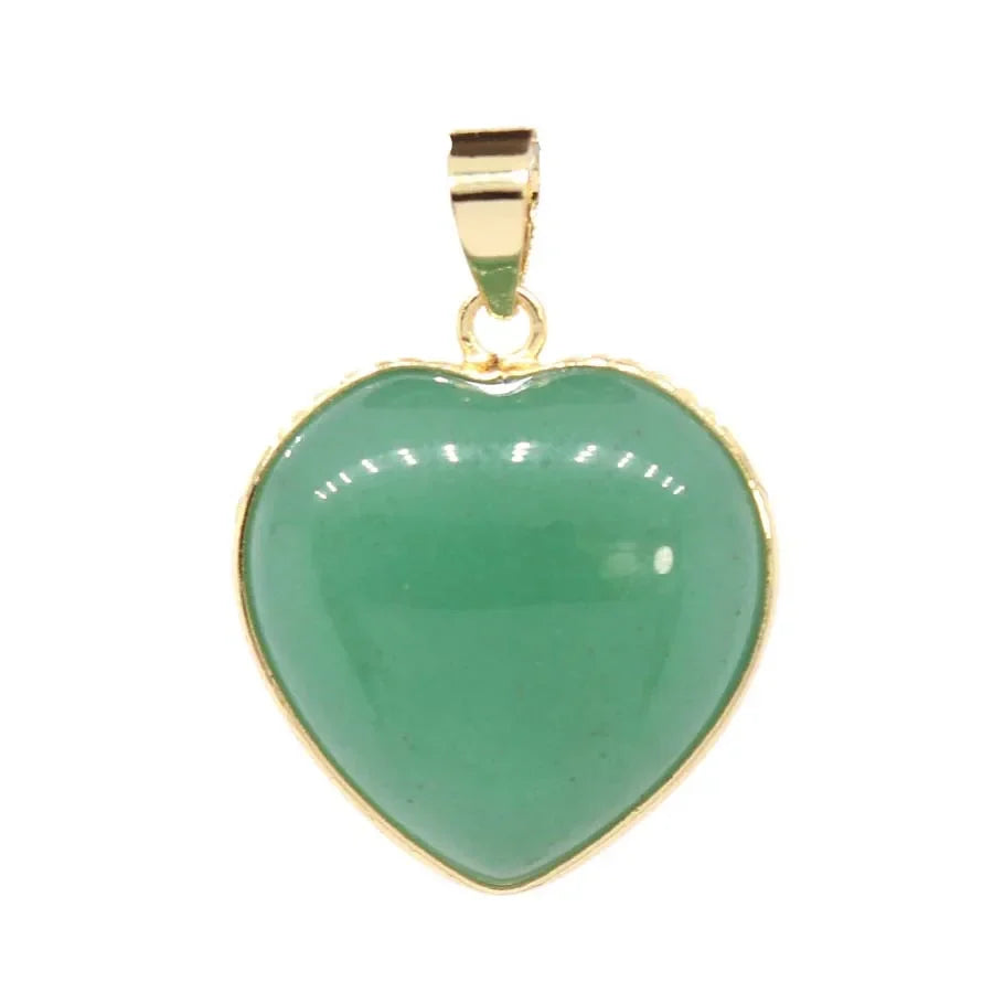 Charms Natural Healing Crystal Heart Stone Pendants For Women Necklace DIY Amethyst Rose Quartz Fluorite Aquamarine Men Jewelry
