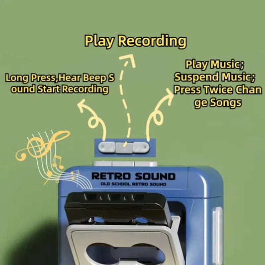 1/2Pcs Retro Tape Recorder Keychain Mini Recording Music Box Pendant Keyring Backpack Ornament Birthday Couple Personalized Gift