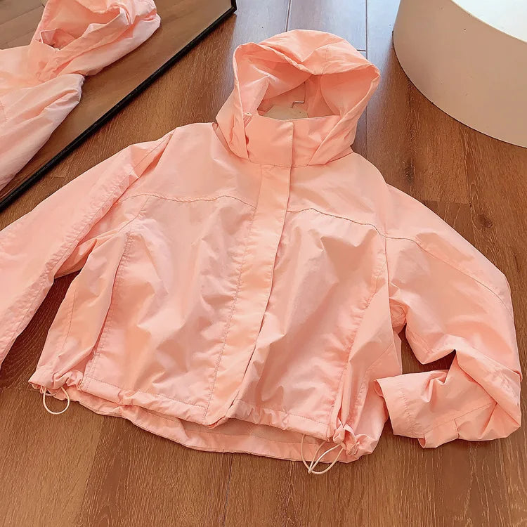 Mumaroho 2026 Autumn Winter Women Windbreaker Jacket Windproof Solid Long Sleeve Outdoor Sport Hooded Thin Coat Jacket For Women