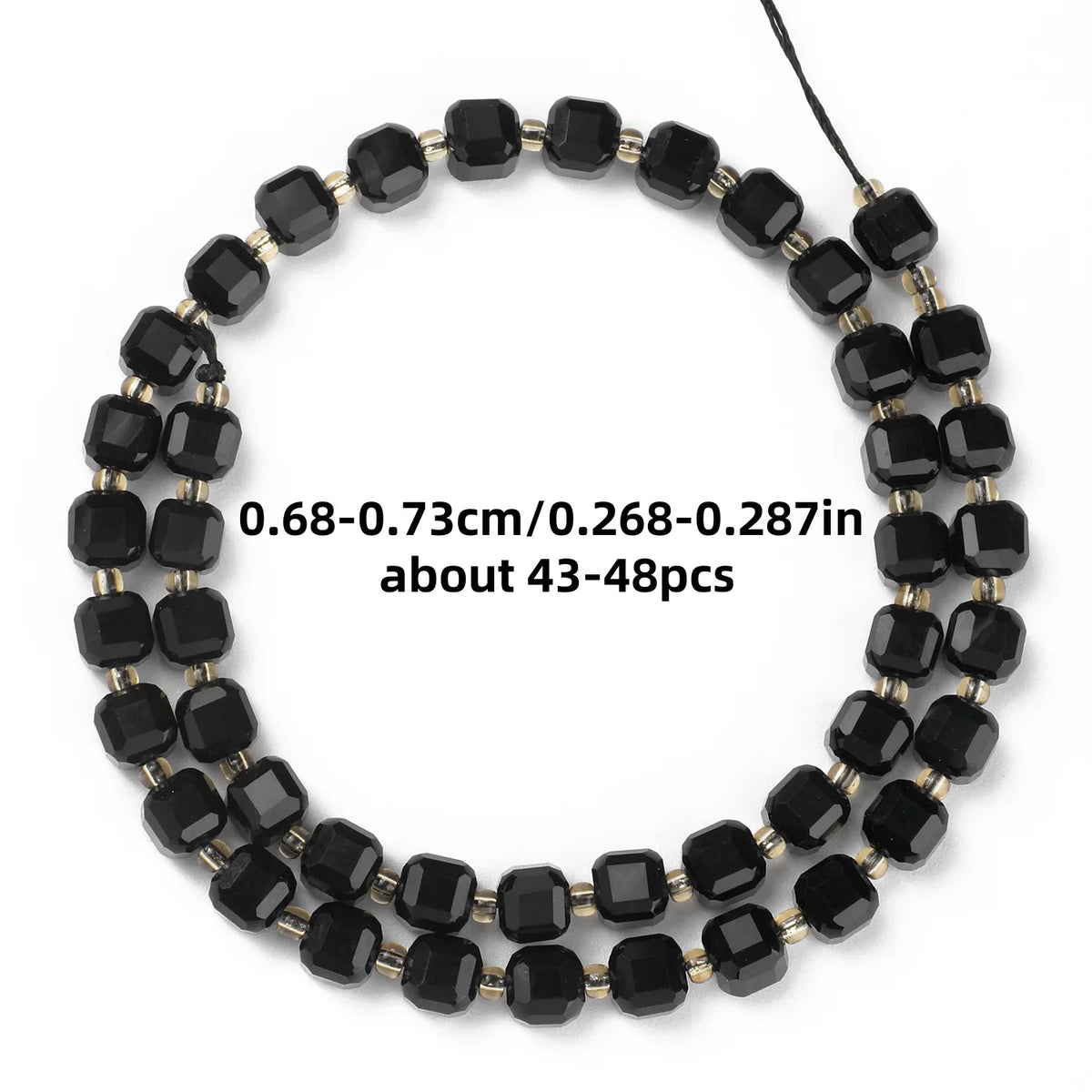 Natural Stone Faceted Square Black Agate Cube Spacer Beads For Jewelry Making Diy Bracelet Necklace Beading Accessories