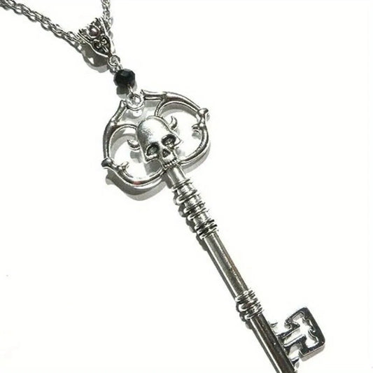 Trendy European and American Gothic Dark Skeleton Lovers Key Necklace Personalized Gift Creative Collar