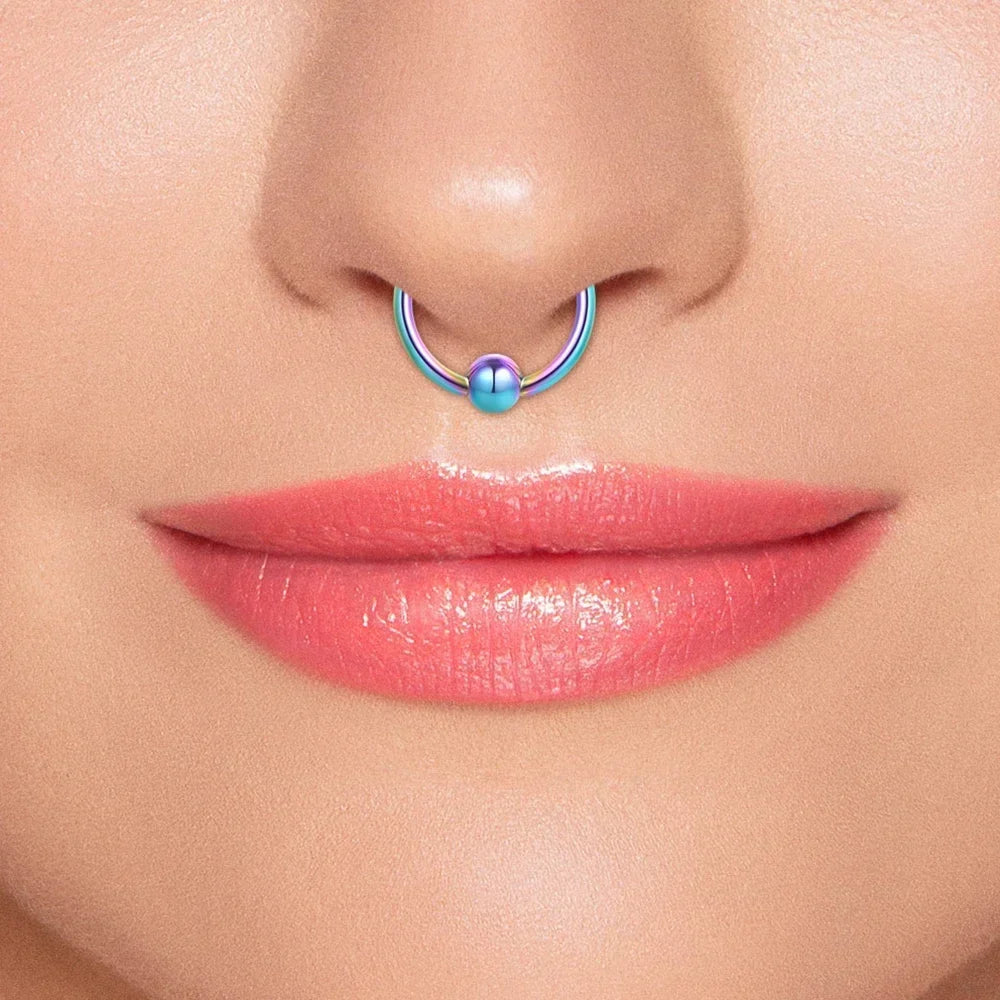 1pc Stainless Steel Nose Septum Clicker 20G 16G Flower Cubic Zirconia Decorated Piercing Nose Ring, Suitable For Daily Wear