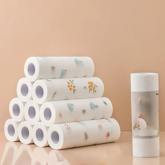 1pc Kitchen Cleaning Dish Cloth Lazy Rag Scouring Pad Oil-free Disposable Dish Towel Non-woven Fabric Cleaning Rags