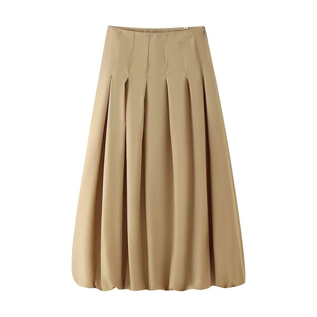 Women's Autumn New Short Zipper Jacket Short Sleeved Top High Waisted Pleated Lantern Flower Bud Half Skirt Set