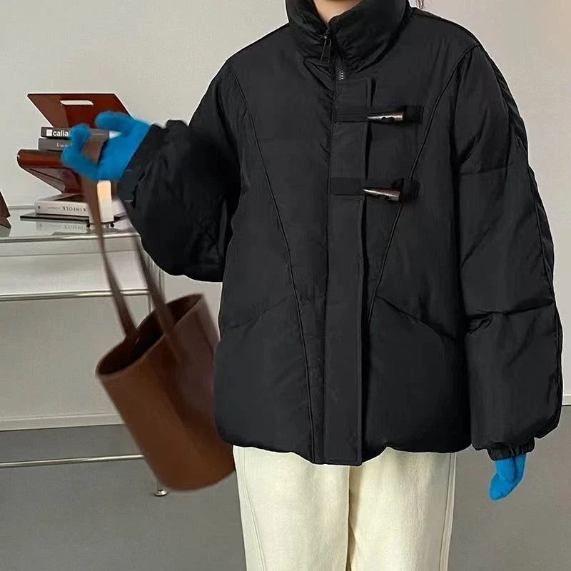 Women's Jacket New Korean Version Stand Collar Short Cotton-padded Jacket Thickening Warm Parkas Winter Vintage Coat