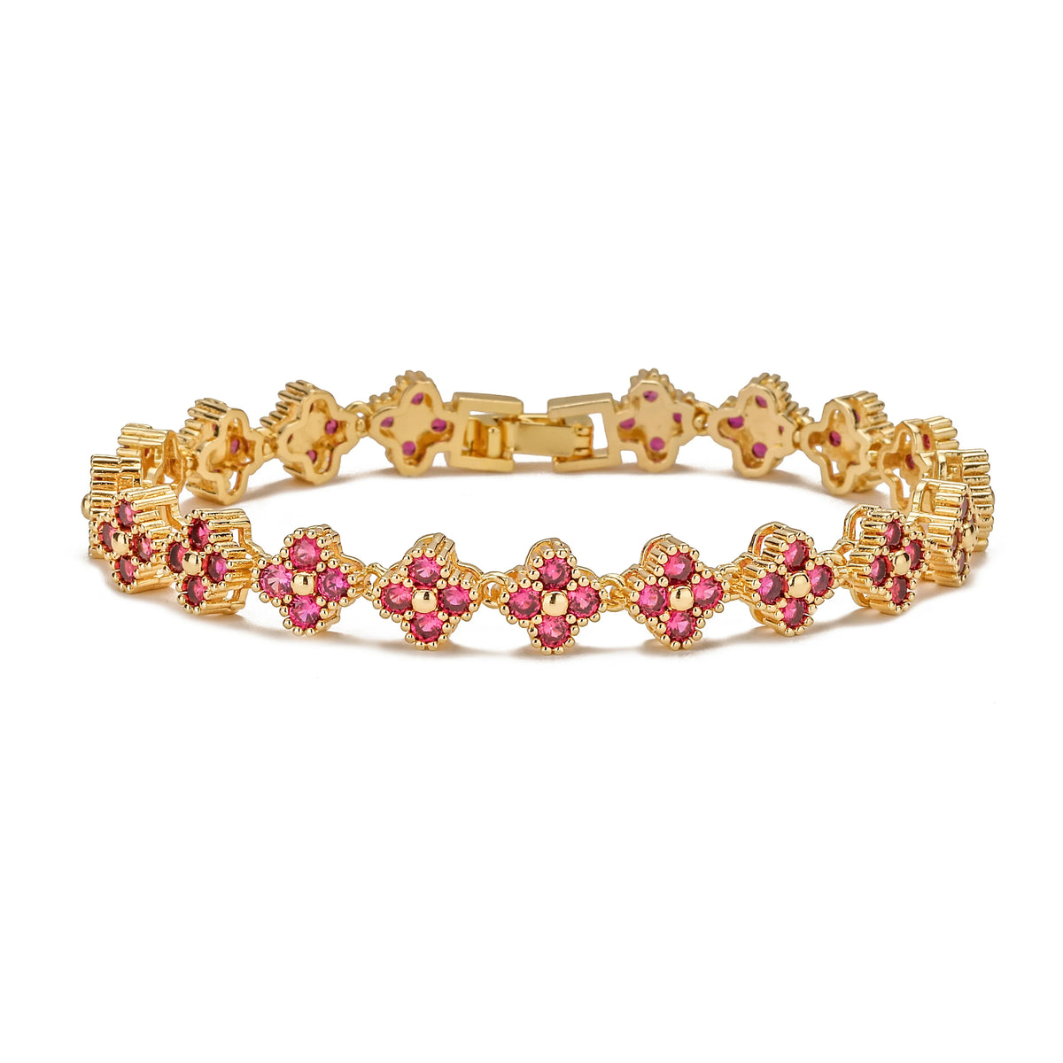 HECHENG,AAAAA Brass 18K gold-plated Flower Necklace Bracelet Jewelry Set ，for Christmas gift for women and best friend