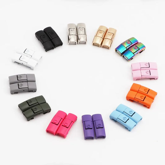 New Colorful Shoelaces Press buckle Metal Shoelace Clip Press Lock Kids Adult Shoes Accessories AF1 Sneaker Kits Metal Laces Tip