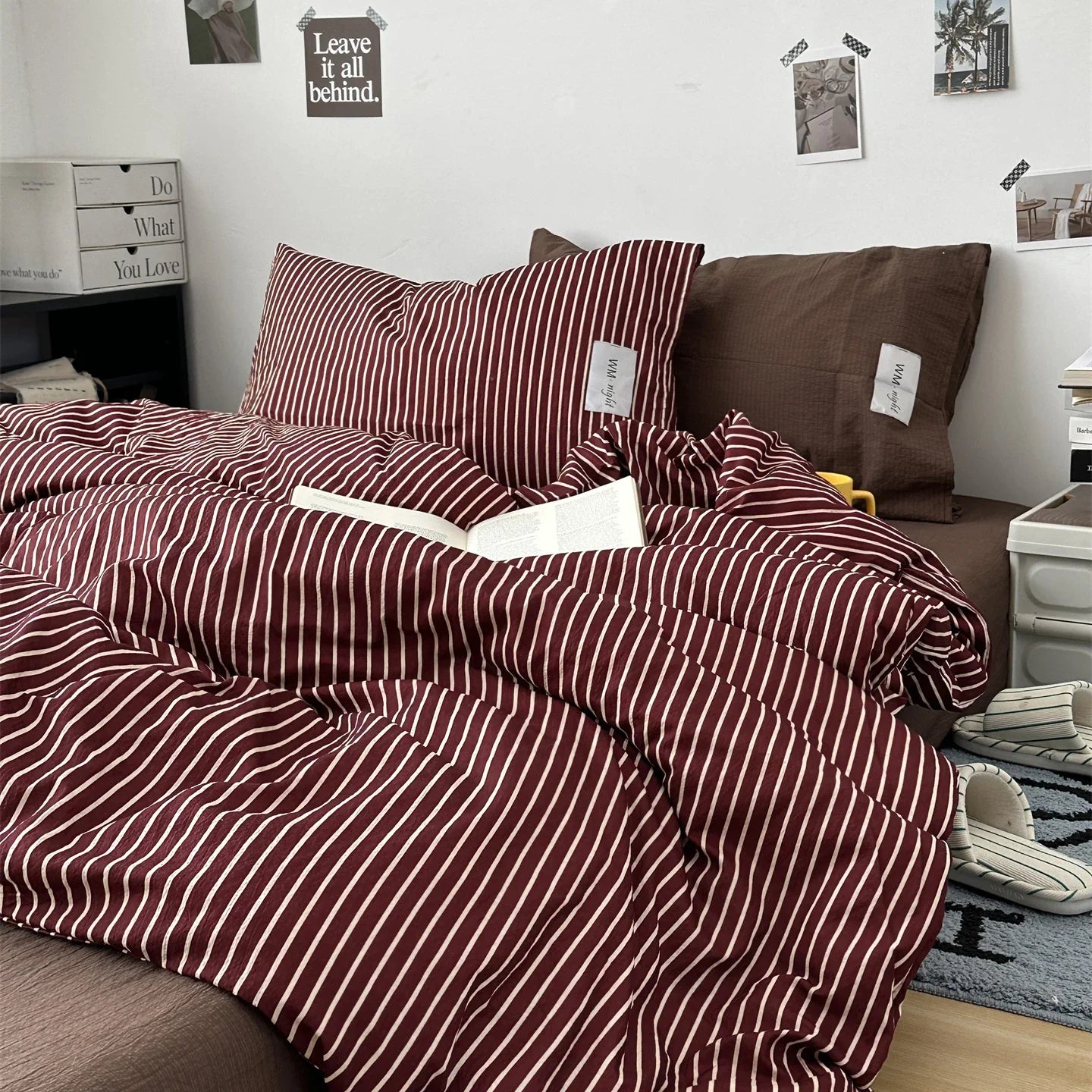 Stripe Bedding Comforter Set with Pillowcase bed sheet Single Full Size Bed Linen Duvet Cover Set Queen/King Double Single Bed