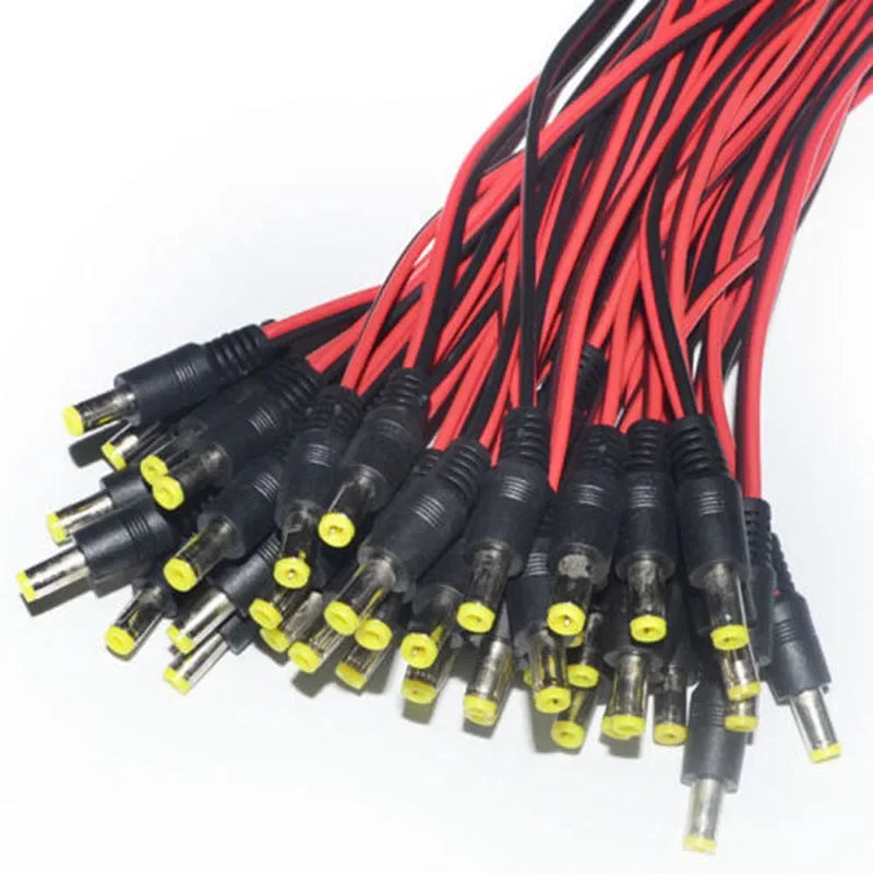 10pcs/Lot Male Female Plug 12V Dc Power Pigtail Cable Jack For Cctv Camera Connector Tail Extension DC Wire