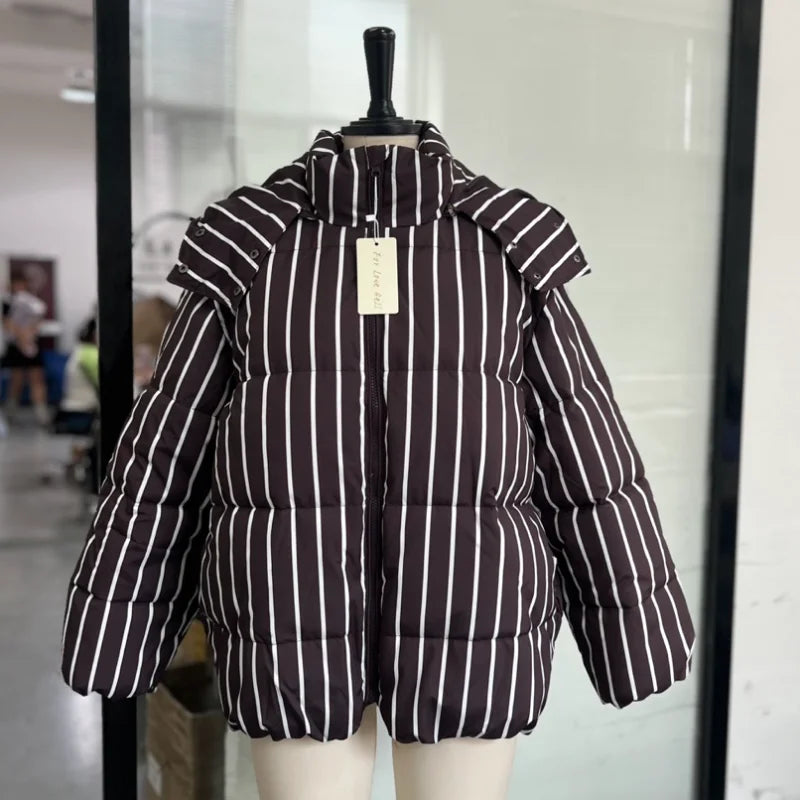 Chic Leopard Hooded Puffer Coat Set Women Quilted Full Sleeve Zip Jacket Wide Leg Pants 2026 New Lady Winter Thicken Warm Outfit