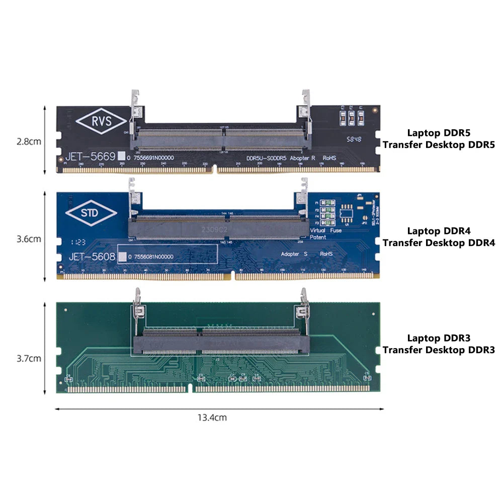 DDR3 DDR4 DDR5 Laptop to Desktop Memory Adapter Card SO-DIMM To PC DIMM Card Mini Memory Stick RAM Connector Adapter