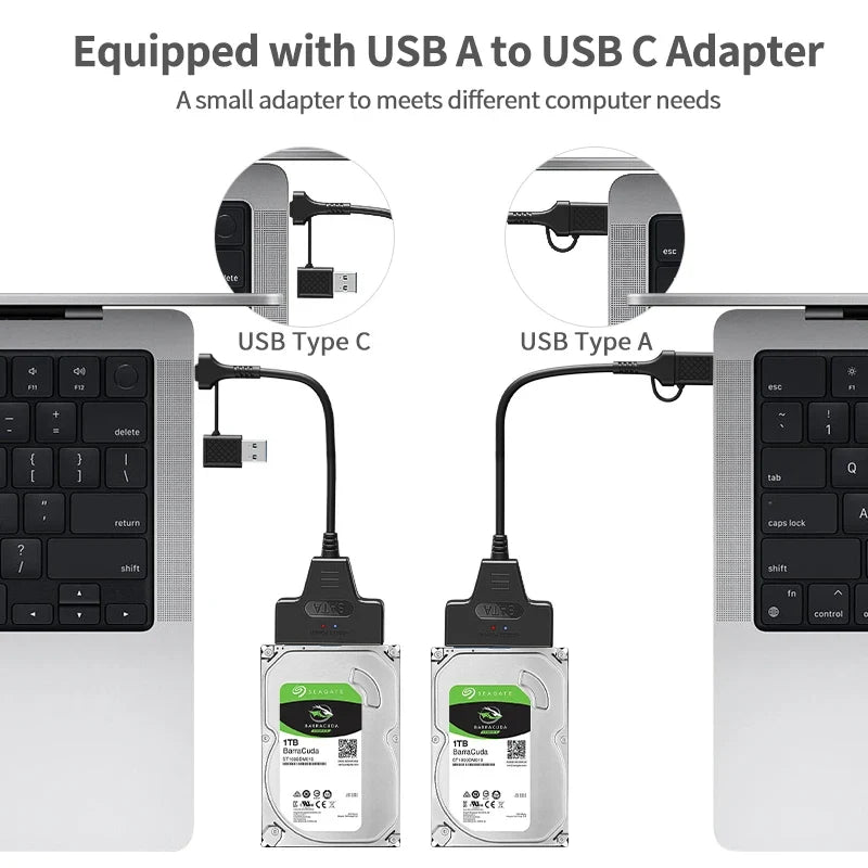 New USB 3.0 3.1 SATA to USB Cable USB 3.0 to SATA III Hard Disk Adapter Compatible With 2.5-inch Hard Drives SSD UASP Support