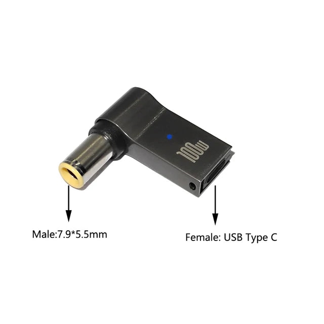 100W USB Type C Fast Charging Adapter Plug Connector Universal USB C Laptop Charger Converter for Dell Asus Hp Acer Lenovo