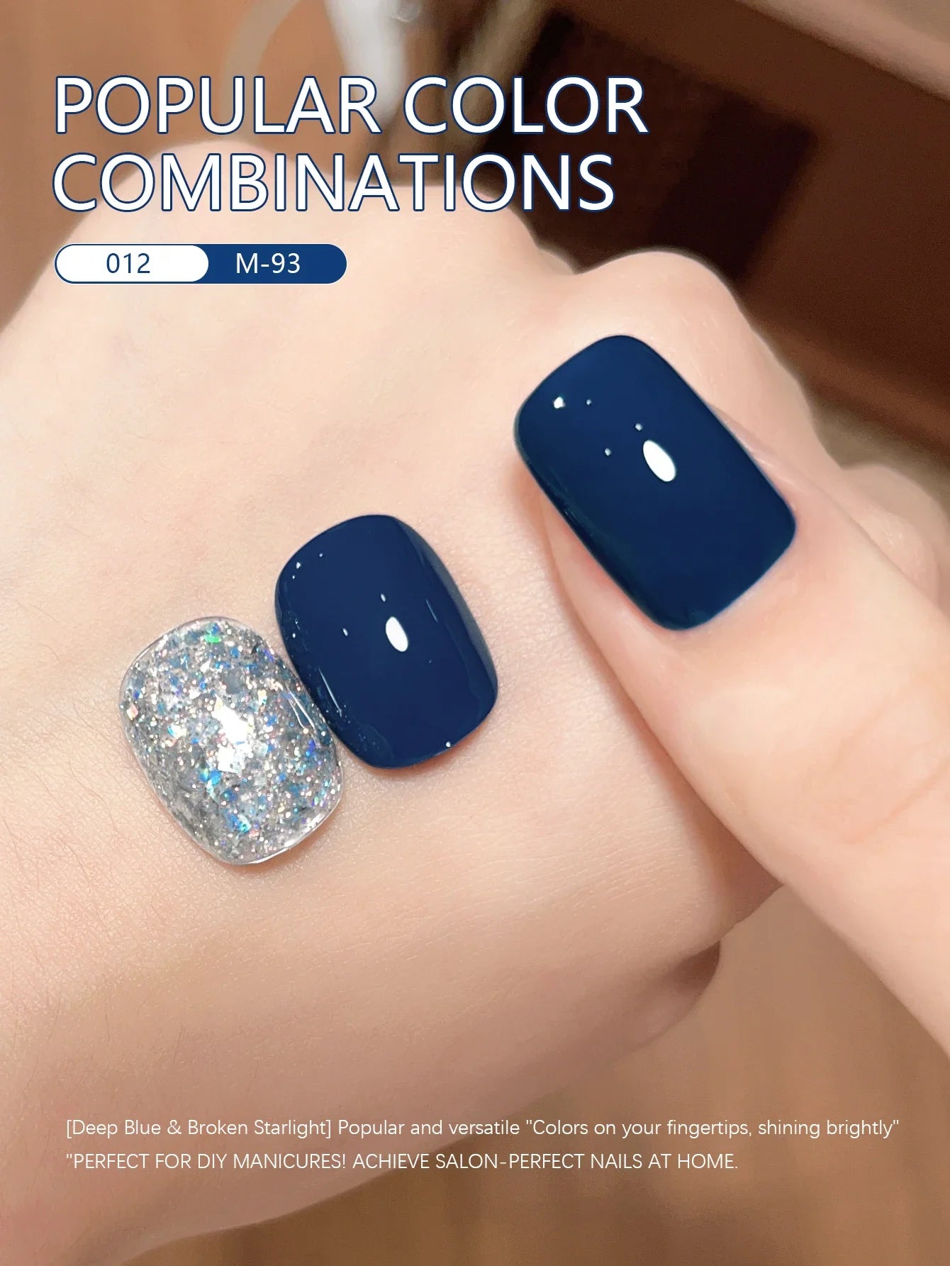 XEIJAYI 2Pcs 15ml Blue Gel Nail Polish Set Semi Permanent UV Gel Polish Kits All For Manicure Kit Soak Off UV LED Vernis Nail