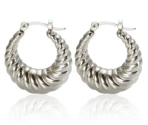 Shiny Zircon Hoop Earrings for Women Trendy Golden Stainless Steel Circle Earring Jewelry Pendientes