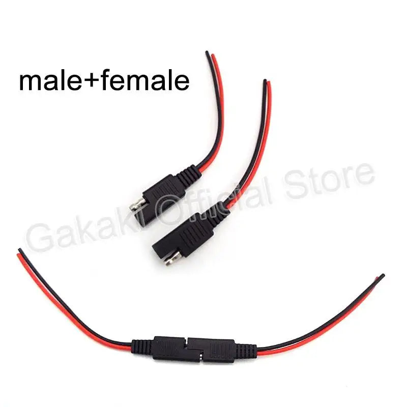 DIY SAE 12V 18AWG 15CM Power Automotive Extension Cable Male Female Plug Wire Connector Cable