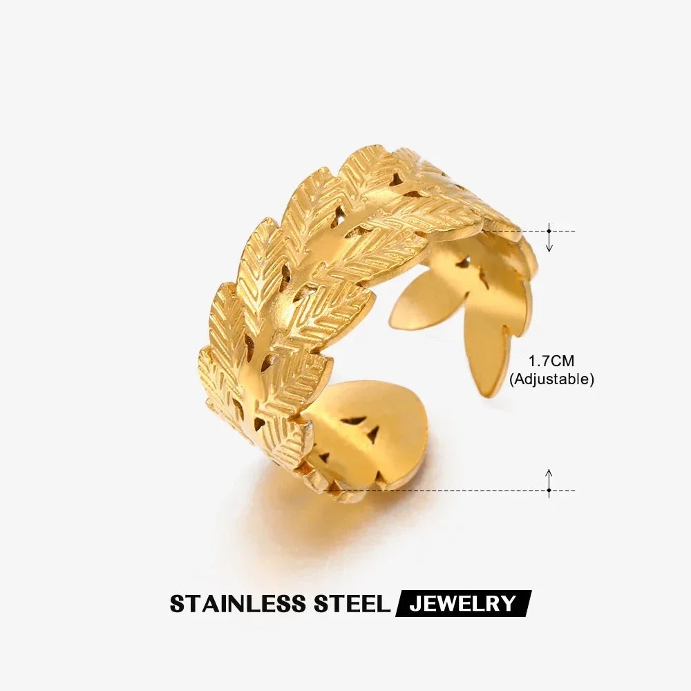316L Stainless Steel Shell Rings for Women Adjustable Gold Color Little Star Open Rings Female Jewelry Weddings Gifts New Trendy