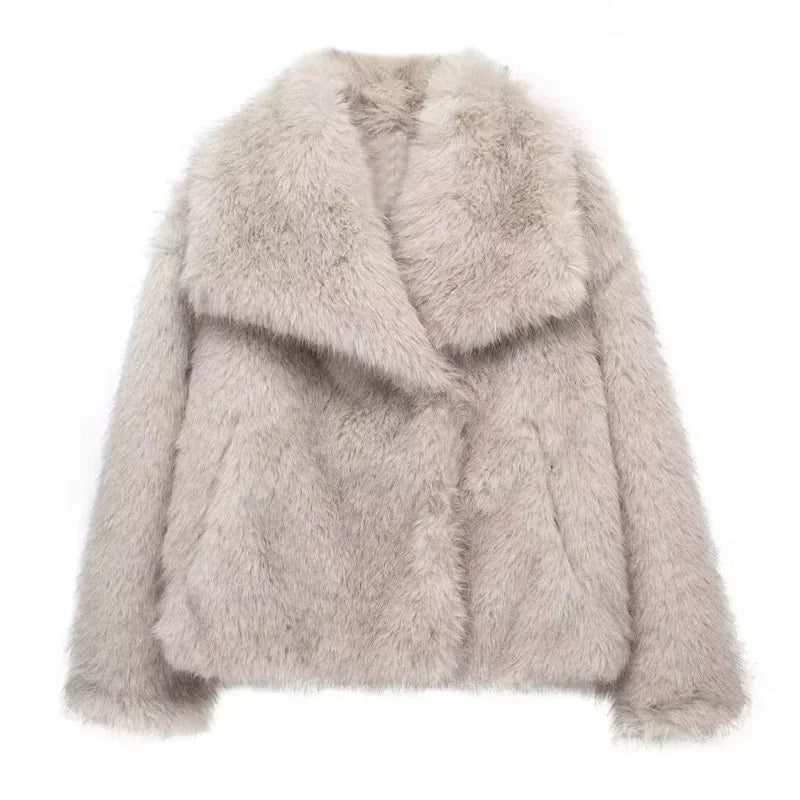 MUJER Faux Fur Hairy Coat Woman Warm Winter Fluffy Coat Women New Plush Jackets for Women Outerwears Luxury Women's Teddy Coats