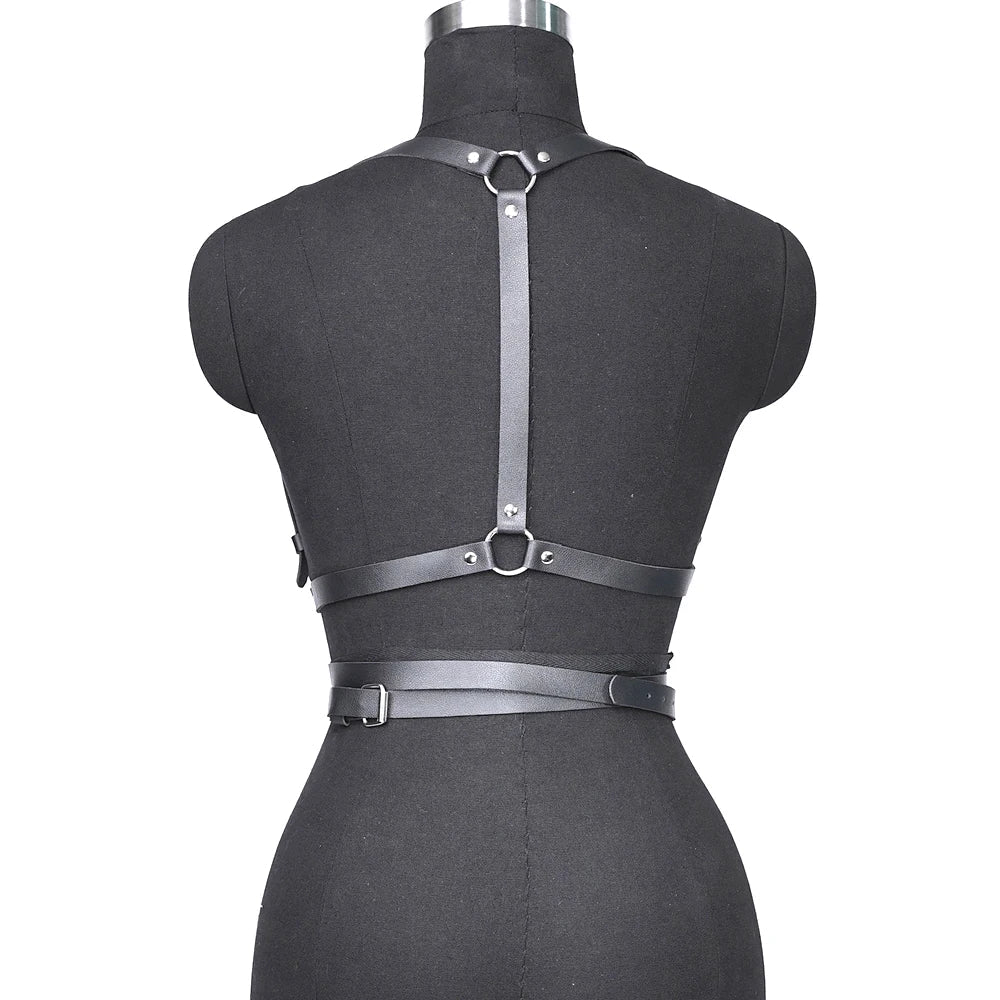 Womens Faux Leather Full Shoulder to Waist Corset
