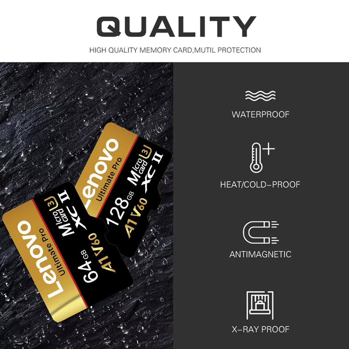 Lenovo SD Memory Card 128GB 256GB 512GB 1TB Micro SD Card V60 U3 Flash Cards TF Card Memory Microsd For Insta360 DJI Drone