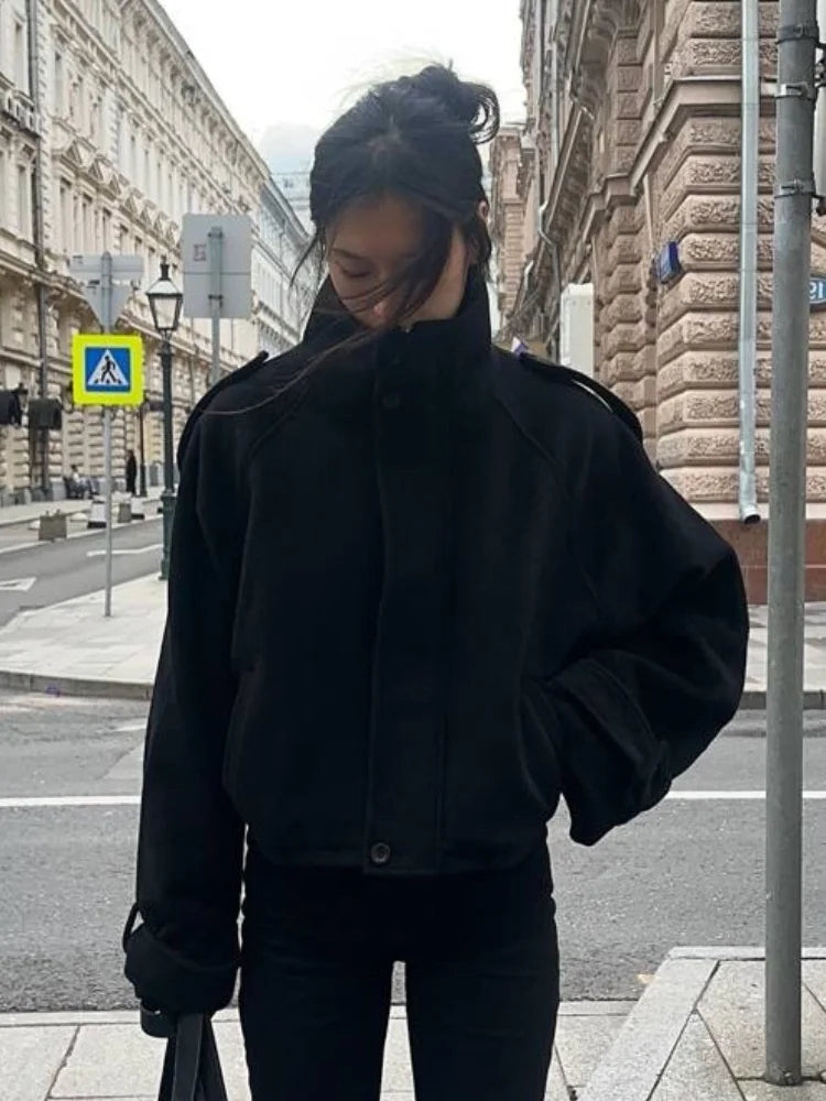 Fashion Oversize Lapel Suit Jacket Women Casual Single Button Pockets Female Coat 2025 Summer New Half Sleeve Jackets Streetwear