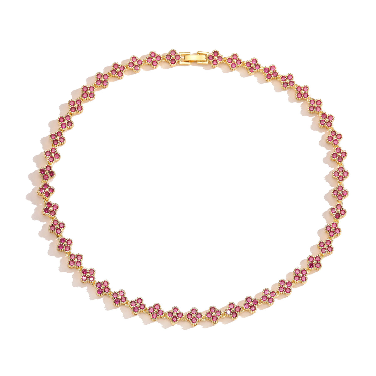 HECHENG,AAAAA Brass 18K gold-plated Flower Necklace Bracelet Jewelry Set ，for Christmas gift for women and best friend