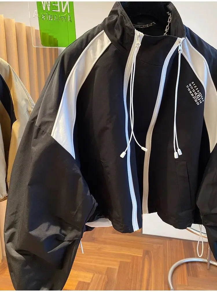 Zipper Design Niche Loose Casual Stand Collar Windbreaker Jacket Spring and Autumn Short Jacket Jacket Top