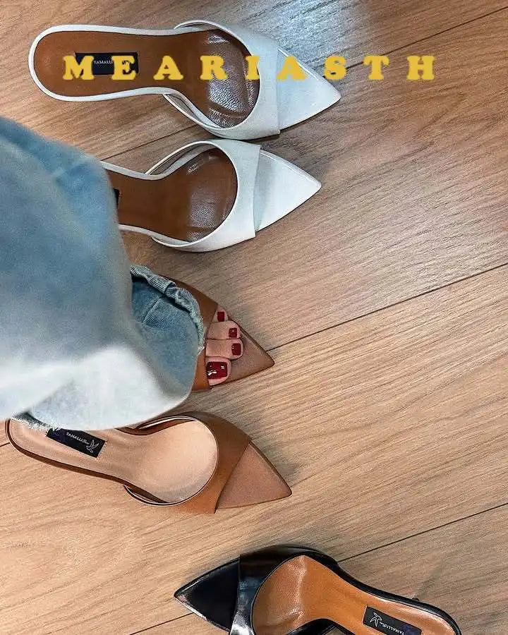 12/10cm pointed Open Toe High Heel Shoes Woman Summer OutsideSlipper Party Stiletto Luxury Designer Patent Leather Women Sandals