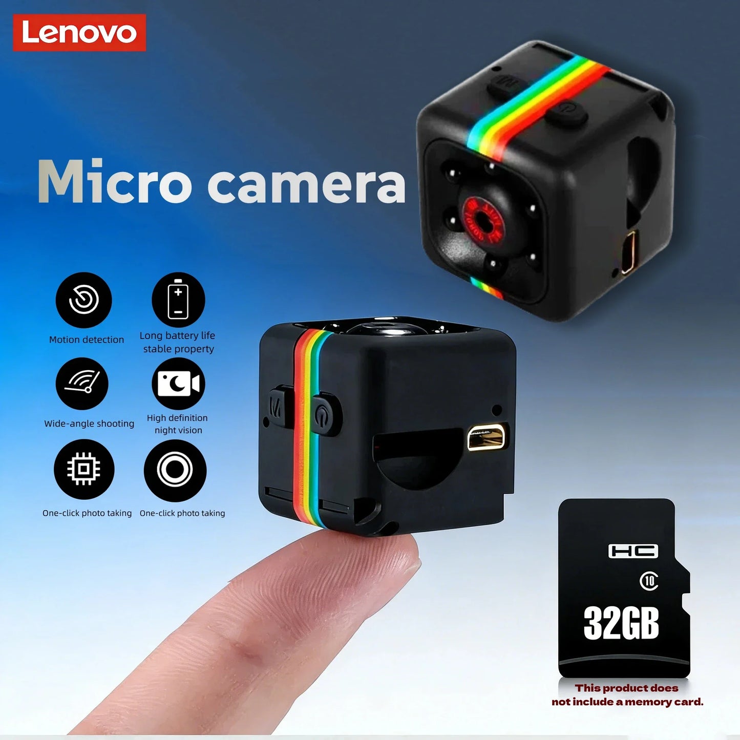 Lenovo Mini 1080P HD Camera 4K Portable Small Nanny Cam Video Voice Mini Dv Recorder Indoor Covert Security Camera Office Home