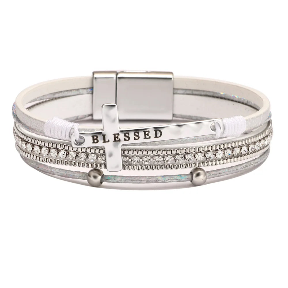 Bohemian Cowboy Chic Cross Bracelet Western Jewelry For Women Christian Bracelets Religious Bracelets