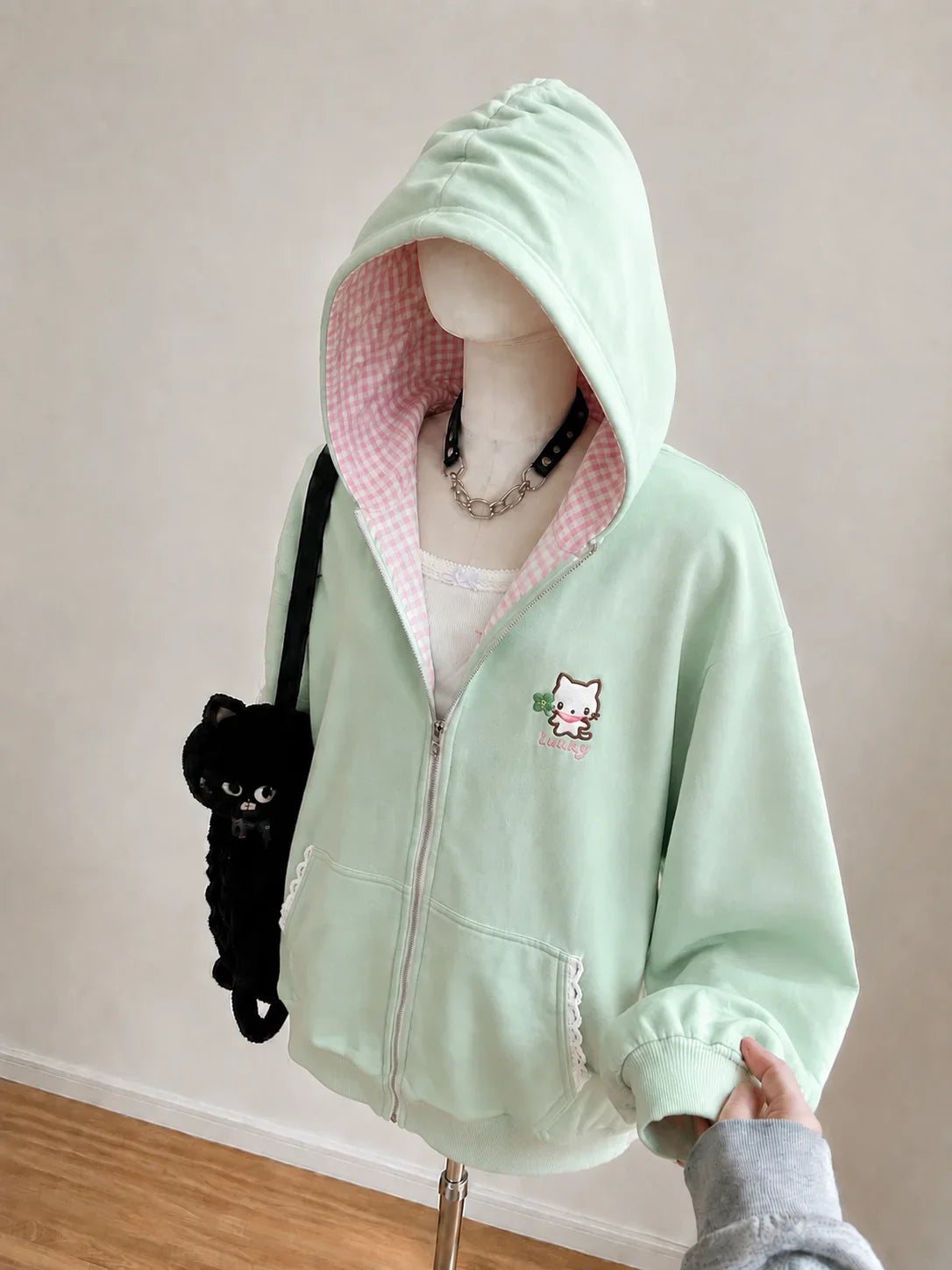 American Vintage Japanese Jacket Hooded Women 2026 Cotton Coats Outwear Design Subculture Gothic Sweatshirts Harajuku
