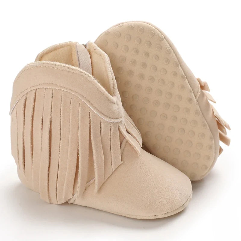 Baby Boys Girls Winter Boots 0-12 Months Western Denim First Walkers Warm Casual Fashion