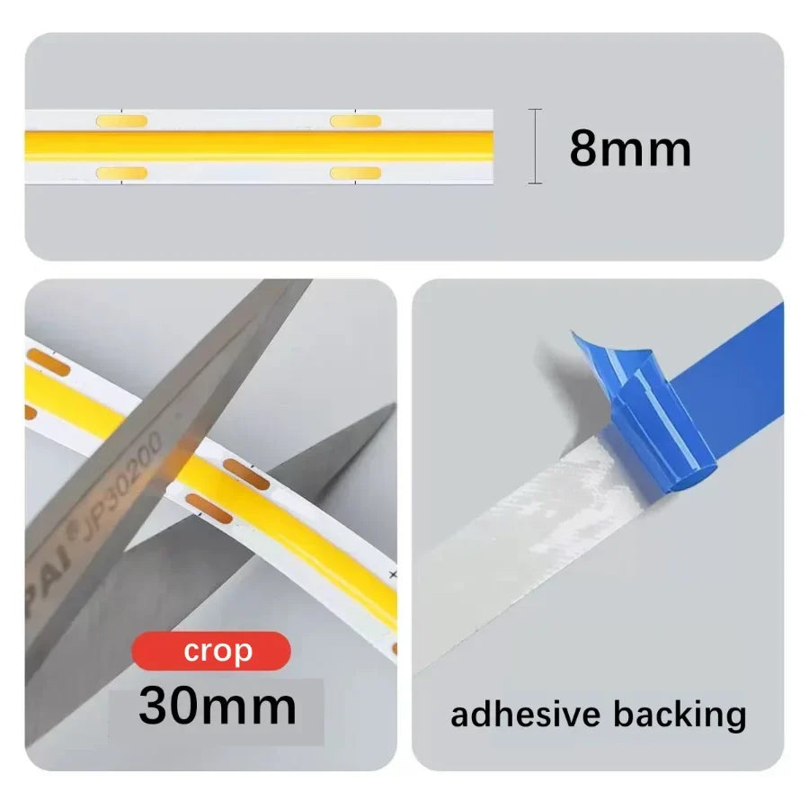PIR Induction Dimmable 5V USB Adjustable COB Light Strip Motion Sensor Night Light Bathroom, Bedroom, Bed TV Lighting Decoration