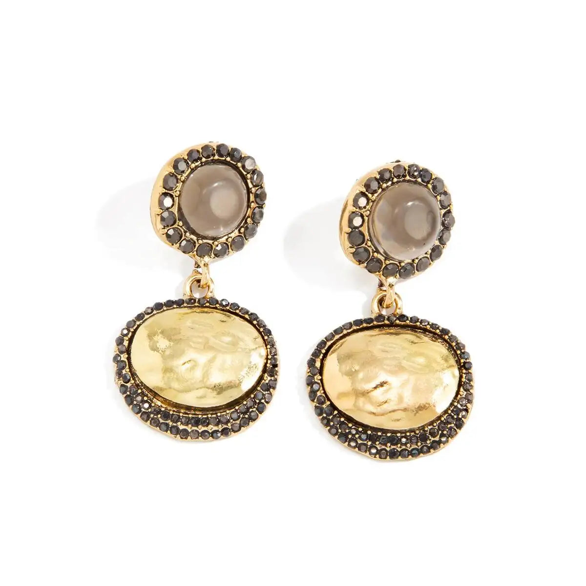 New Trendy Geometric Oval Drop Earrings Women Luxury Vintage Classic Metal Pendant Earring Party Accessory Jewelry Gift