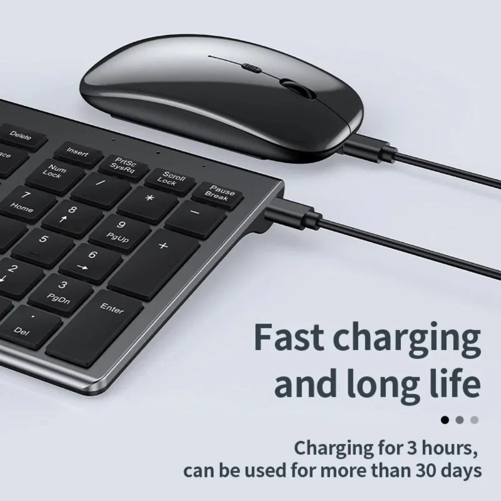 Onetify Rechargeable Bluetooth with 2.4Ghz Wireless Keyboard and Mouse Set