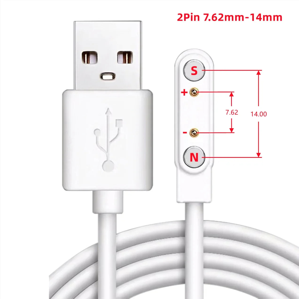 2Pin 4Pin 5Pin Magnetic Charging Cable USB to Pogo Pin for Smart Watch Earphone Wristband 60cm 5V Magnetic Dock Charger Adapter