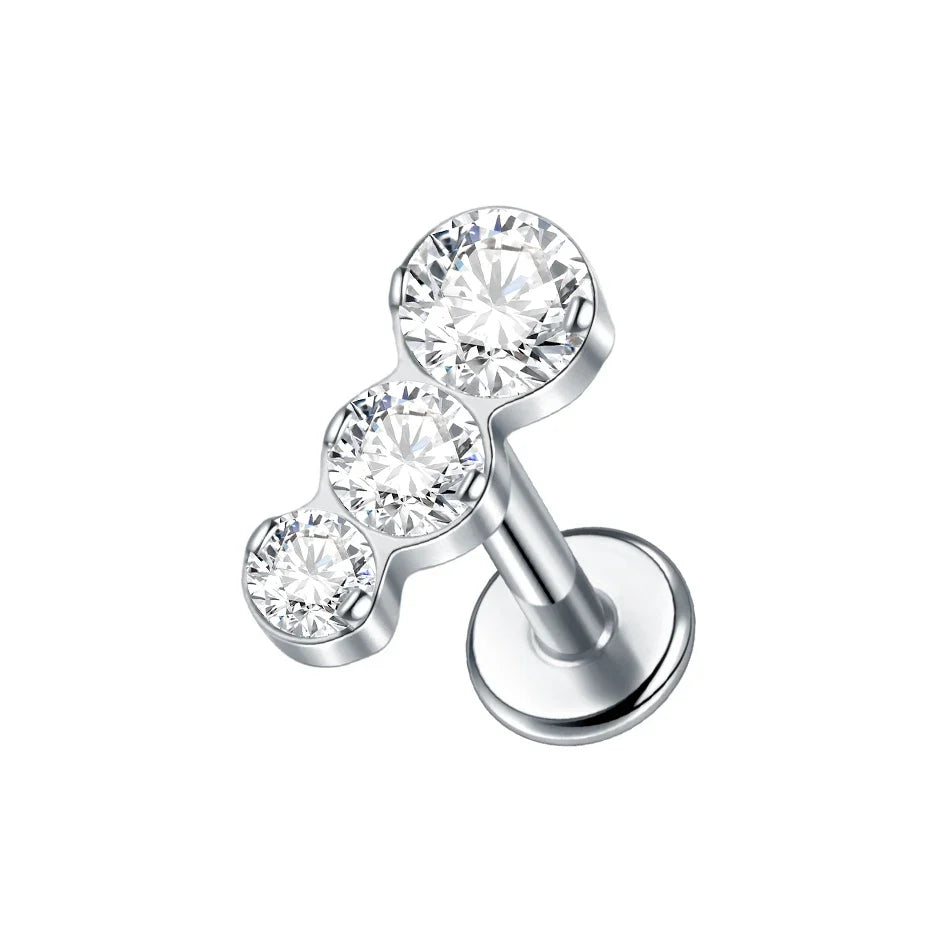 1Pc G23 Titanium Cartilage Stud Earrings for Women Lip Stud Labret Piercing Helix Daith Piercing Body Jewelry