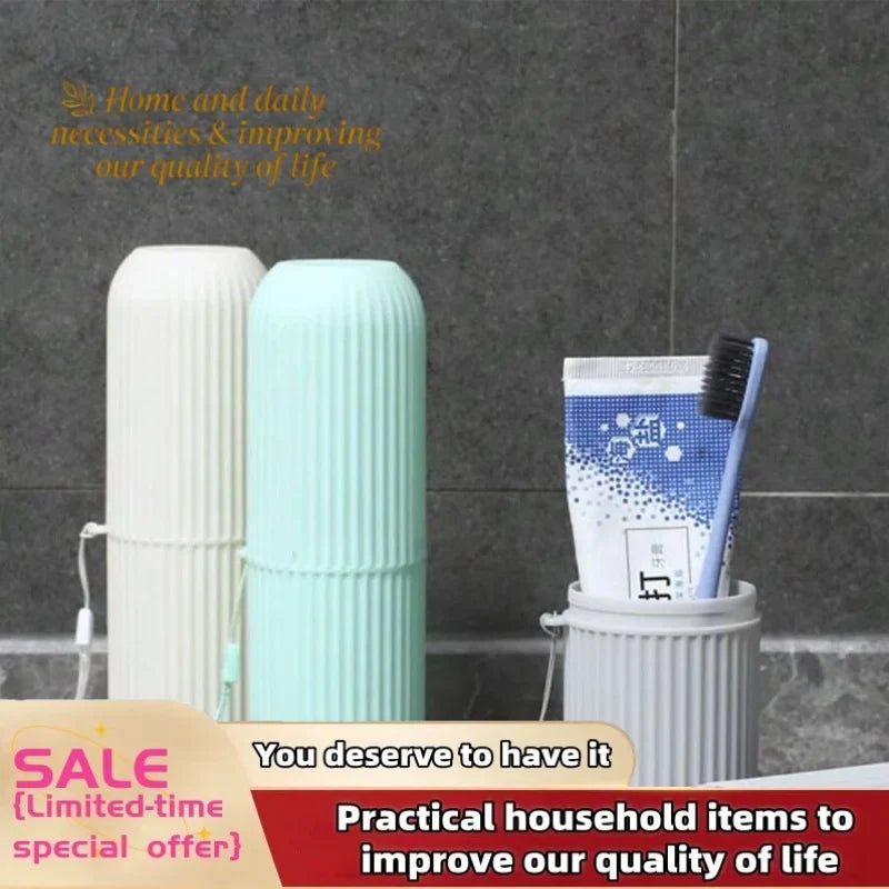 1/4Pcs Travel Camping Storage Box Organizer Travel Toiletries Storage Cup New Creat table Toothbrush Protect Holder Cup Case