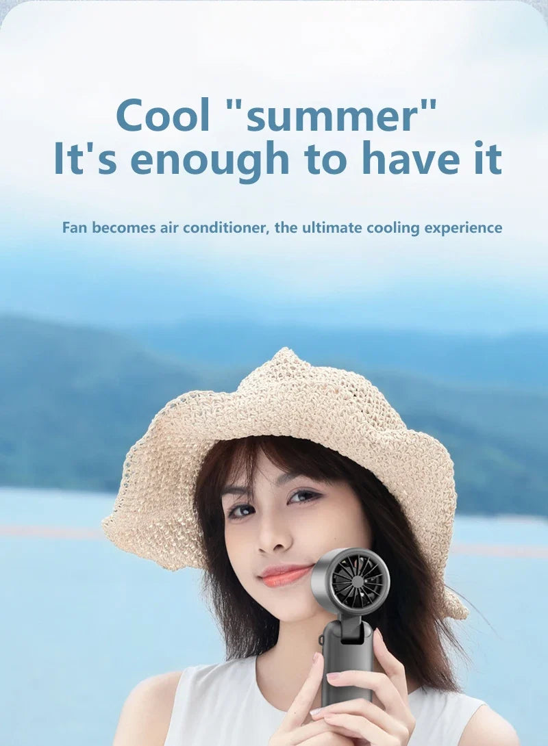 Lenovo Foldable/Hangable USB Desk Fan Ice Cooling Handheld Fan 100 Speeds Turbo Portable for Outdoor Fast Chill Ice Compress New