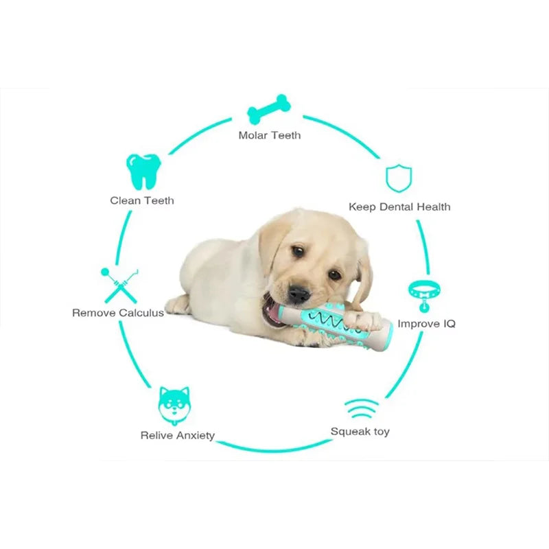 Dog Chew Bone Toy Molar Stick Teeth Cleaning Leak Food Design Self Play Interactive Pet Toy For All Breeds Dogs Relieve Boredom