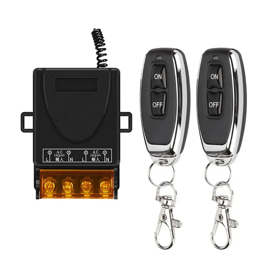 433Mhz Wireless Remote Control Switch AC 110V 220V 10A Relay 1CH Receiver Controller and 2botton RF 433 Mhz Transmitter