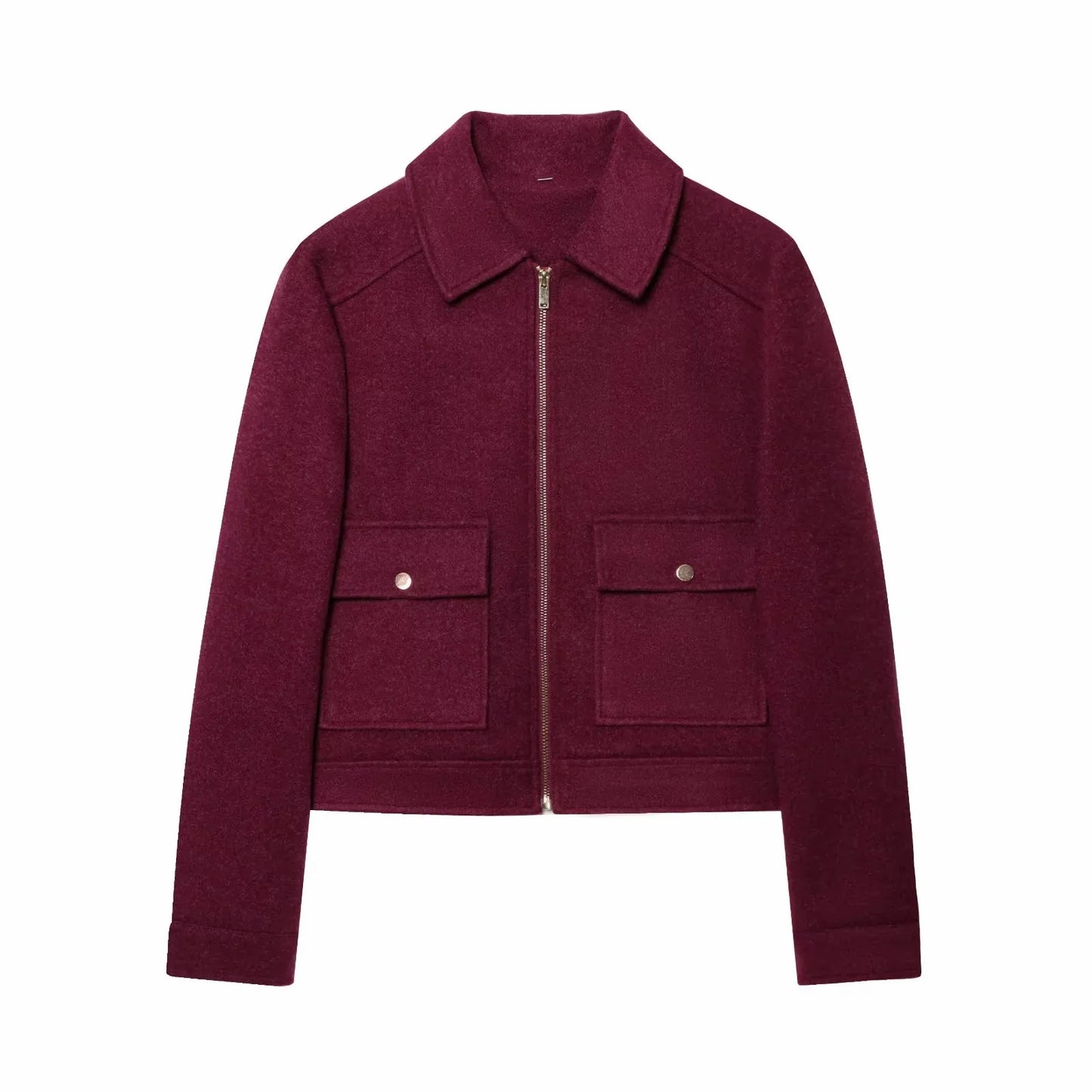 Women's Zipper Jacket Coat New Winter Long Sleeve Pocket Outerwear Coat Short Street Elegant Women's Jacket