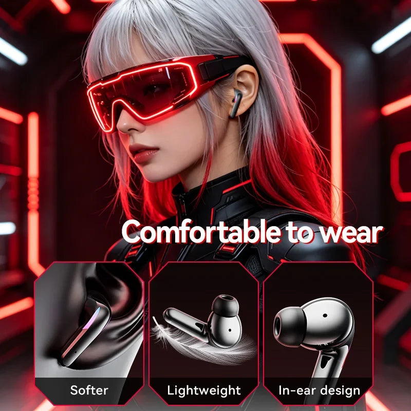 Acer Ohr829 Wireless Headphones Bluetooth 6.0 Low-Latency Gaming Headphones Enc Call Noise Reduction Surround Stereo Sound Comfortable to Wear Long Battery Life Compatible with Mobile Phones and Tablets