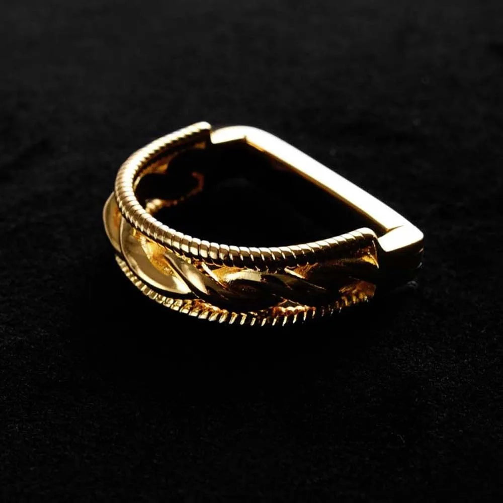 Creative Alloy D-shaped Tie Buckle Cuff Links Shirt Tie Pin Twists Tie Clip Accessories for Suit Mini Tie Knot Fixation Wedding