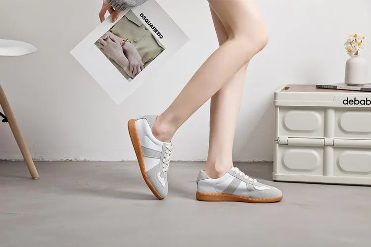AIYUQI Women's Sneakers 2026 New Genuine Leather Ladies Moral Training Shoes Casual Spring Flat Shoes Women